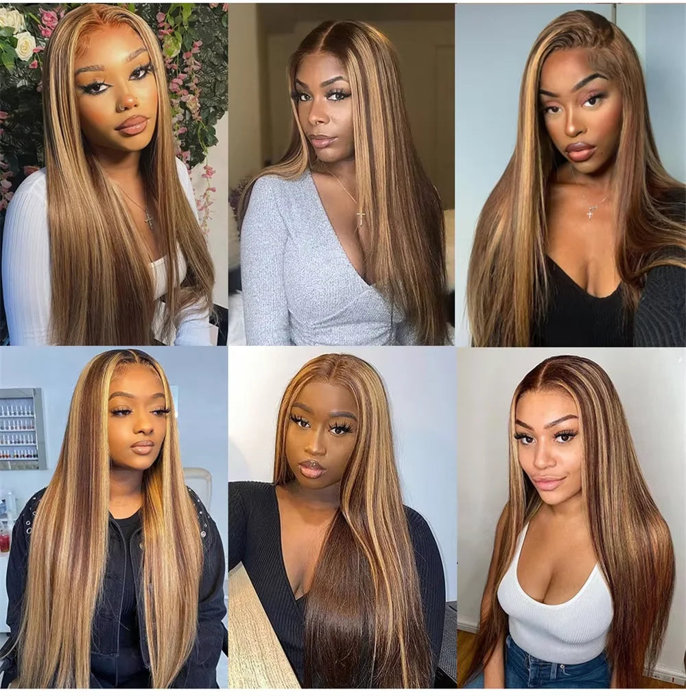 Honey blonde body wave human hair wig with 13x6 lace front by HSF Marketplace