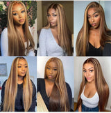 Honey blonde body wave human hair wig with 13x6 lace front by HSF Marketplace