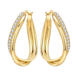 Orstarry 925 sterling silver double loop minimalist drop earrings for women, versatile charm jewelry