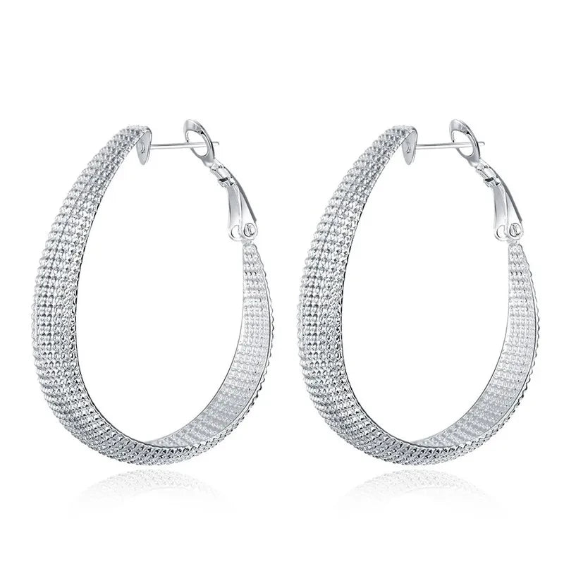 925 sterling silver hoop earrings for women by HSF Marketplace, elegant fine jewelry for weddings and engagements
