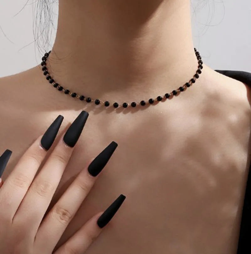 Gothic black dragonfly necklace with tassels for women by HSF Marketplace