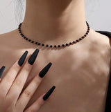 Gothic black dragonfly necklace with tassels for women by HSF Marketplace