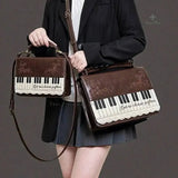 Vintage piano shoulder bag for women, stylish crossbody ita bag with piano design by HSF Marketplace