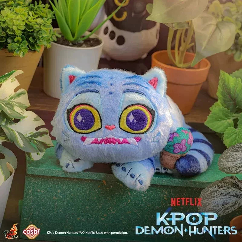 Kpop Demon Hunters Derpy Tiger Cosbi blind box plush keychain collectible figure for bag decoration