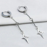 Classic star earrings, chunky dangly hypoallergenic y2k goth jewelry with an edgy punk fairy aesthetic