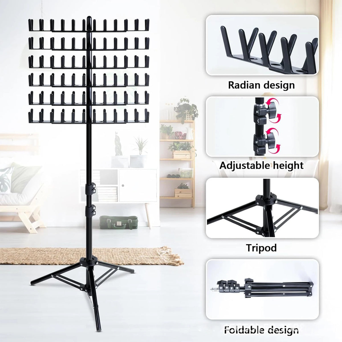 Hair Braiding Rack 2 Sided Hair Racks for Braiders Standing Height Adjustable Braid Rack Hair Extension Holder for Salon Home