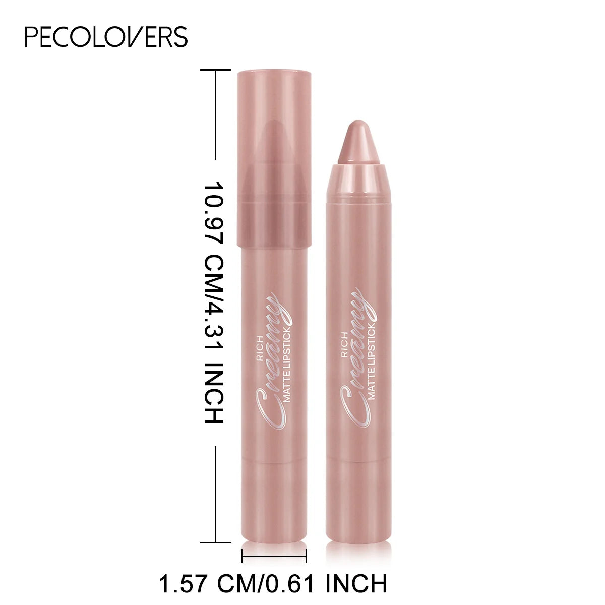 Six creamy matte lipstick shades in a set featuring silky, smudge-proof lip crayons with smooth glide-on application and lightweight comfort.