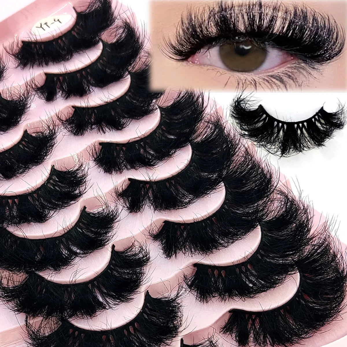 3D faux mink hair false eyelashes, 10 pairs of fluffy lashes by HSF Marketplace