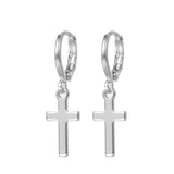 Silver-tone star and opal heart hoop earrings for women, cute Y2K punk-style daily jewelry