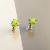 Colorful silicone ball stud earrings in Japanese Korean style, playful patterns for girls, teens, and children by HSF Marketplace