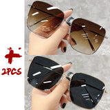 Luxury square sunglasses for women and men with gradient lenses, vintage style, unisex design, branded by HSF Marketplace.