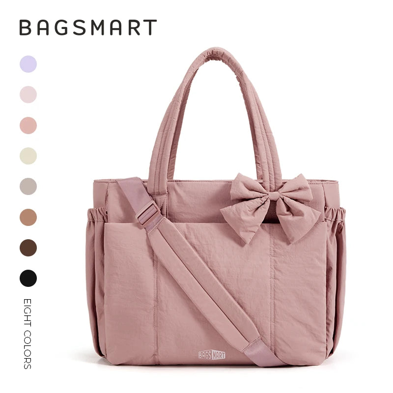 HSF Marketplace BAGSMART large capacity tote bag for women with multiple pockets, versatile commuting handbag, shoulder sport bag