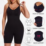 Women's full body shaper bodysuit with tummy control, anti-chafing shorts, waist trainer and butt lifter