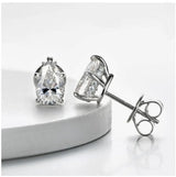 Lab-grown diamond drop earrings in 18K gold, featuring 0.5ct pear-cut diamonds