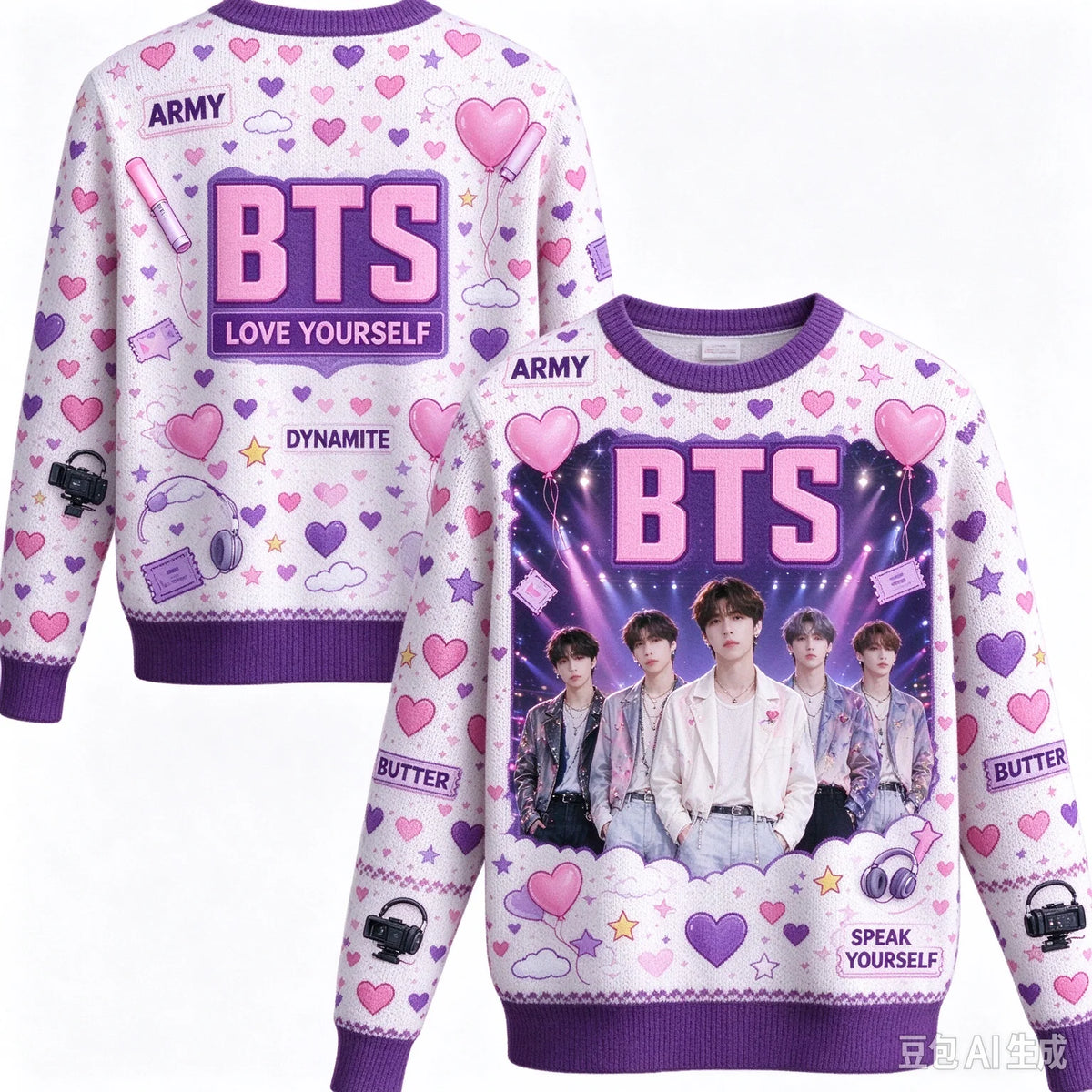 BTS Love Yourself ARMY sweatshirt by HSF Marketplace, K-pop fan apparel in a casual design