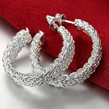 925 Sterling Silver hoop earrings for women, trendy and elegant jewelry design