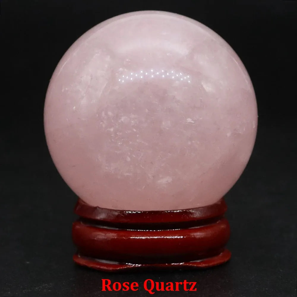 40mm Natural Stone Sphere Lapis Amethyst Quartz Crystal Ball Sphere Gemstone Decorative Ball for Divination Fengshui Home Decor