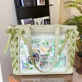 Large transparent Y2K Japanese Ita Bag by HSF Marketplace, casual shoulder tote with spacious interior and DIY display options.