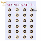 12 pairs white crystal stud earrings set, 2–7mm round and square zircon designs with golden stainless steel posts