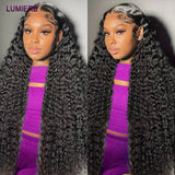 Afro Deep Kinky Curly Human Hair 3/4 Bundle with HD Transparent Lace Frontal Closure And Bundle Virgin Hair Weave Extension