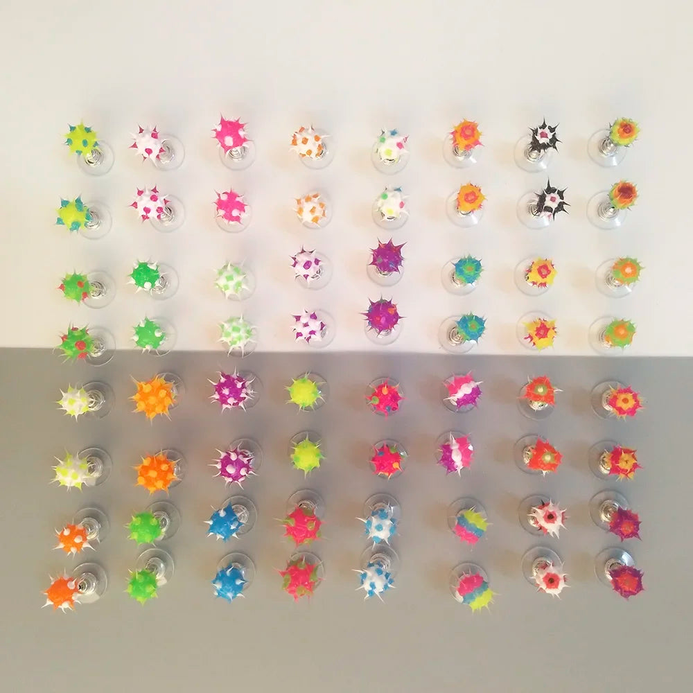 Colorful silicone ball stud earrings in Japanese Korean style for girls, teens, and children by HSF Marketplace