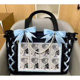 Cute Japanese ribbon transparent ita bag tote by HSF Marketplace for girls