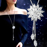 Geometric crystal pendant necklace for women featuring long pearl choker style jewelry, stylish statement jewelry by HSF Marketplace