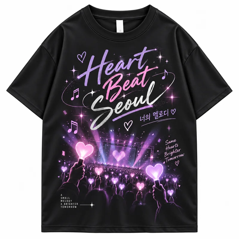 Vintage Korean aesthetic graphic T-shirt for men and women, K-culture merch by HSF Marketplace