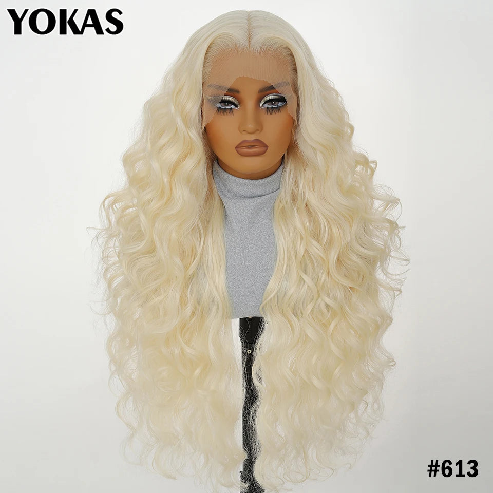 30 Inch Synthetic And Blend Lace Wigs For Women Body Wave Women Wigs 13x6 HD Lace Frontal Wigs With Baby Hair For African Female