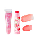 Set of four ZaiDoc fruity flavored lip balms and glosses with shiny, nourishing finish in 7g containers, ideal for moisturizing lips.