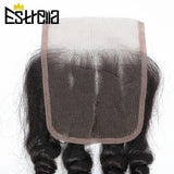 Brazilian Bouncy Curly Hair With Closure Human Hair 3 Bundles With 4×4 Closure Natural Color Funmi Hair Bundles With Closure