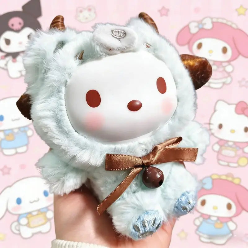 Sanrio Family Fox Island and Blue Flutter vinyl plush blind box with Hello Kitty and Kuromi pendant figures