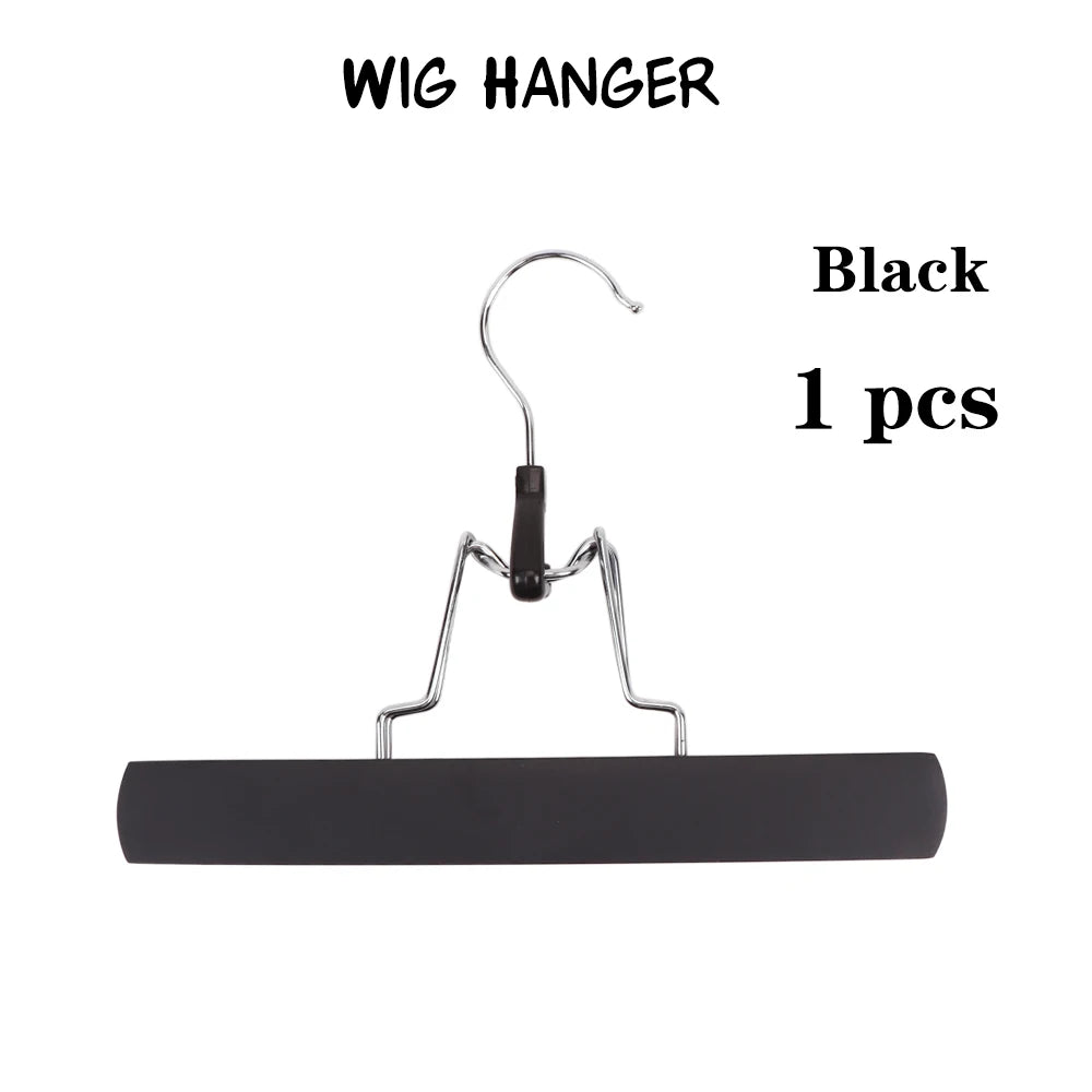Plussign Wooden Double-Sided Hanger With Swivel Hook For Hairpieces Ponytail Bundles Holder Hanger For Wig Carrier Wig Holder