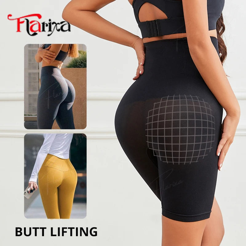 Flarixa high waist seamless shapewear shorts for women, tummy control and hip lift body shaper panties
