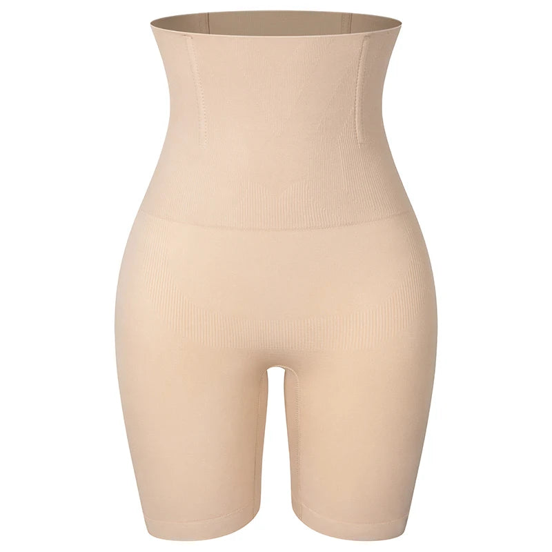 Women's high-waisted tummy control shapewear shorts by HSF Marketplace, black slip shorts for thigh smoothing
