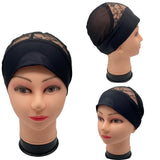 Adjustable headband wig cap with grip band for wig making by HSF Marketplace