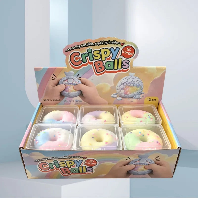 Bestseller Crunchy Chocolate Squishy Toy, Donut Macaron Handmade Ball Crispy Squeeze Stress Relief Fidget Toy