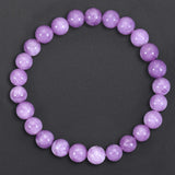 8mm Purple Jade Bracelet Men Women Healing Gemstone Fine Jewelry  Jades Bracelets Bangle For Women