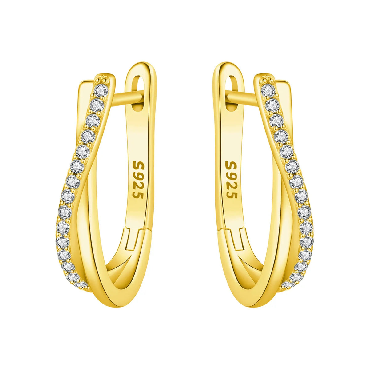 925 sterling silver 18K gold-plated cherry blossom butterfly hoop earrings for women