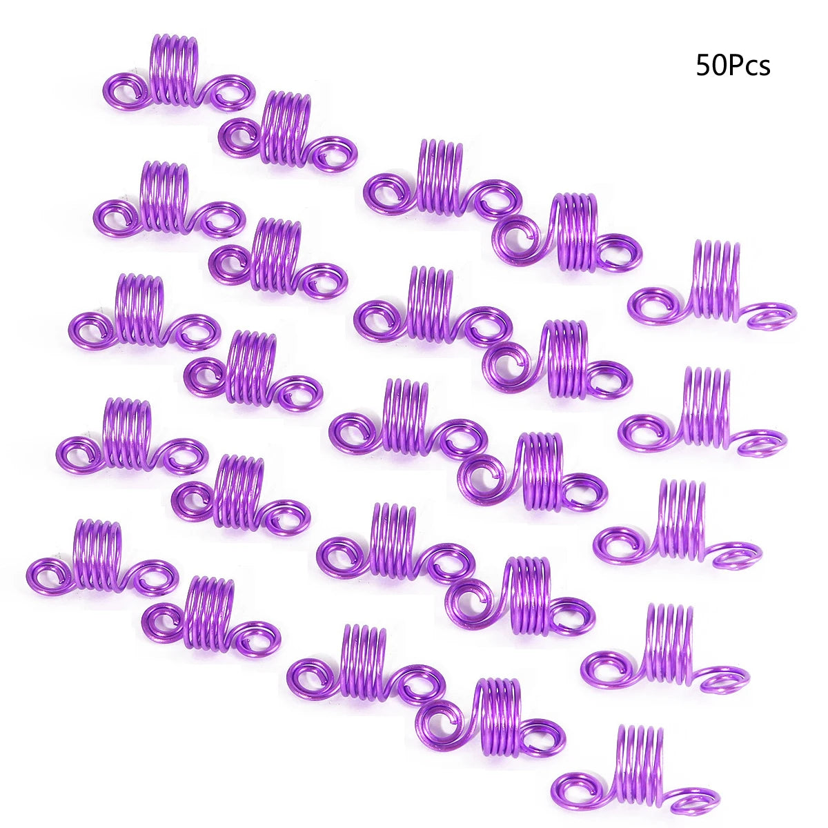 Mixed color dreadlock beads for hair braids, 50-piece hair styling set by HSF Marketplace