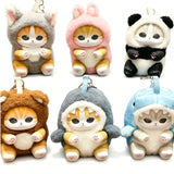 Mofusand cat vinyl plush blind box keyring, cute cartoon animal collectible figure bag hanging ornament