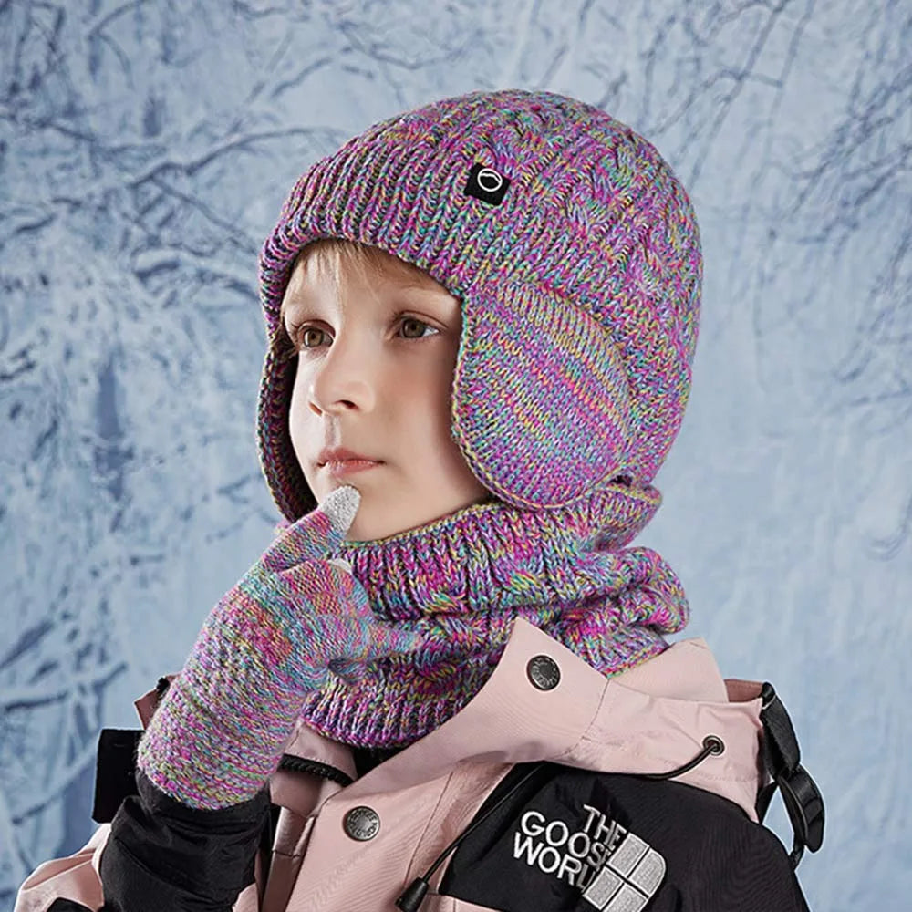 Children's warm fleece-lined hat, scarf, and gloves set by HSF Marketplace