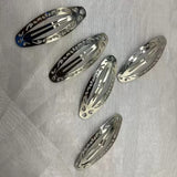 Geometric silver oval HSF Marketplace hair clips for Y2K styling