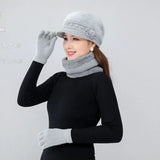HSF Marketplace warm knitted women’s winter hat, scarf and gloves set in soft coordinated design