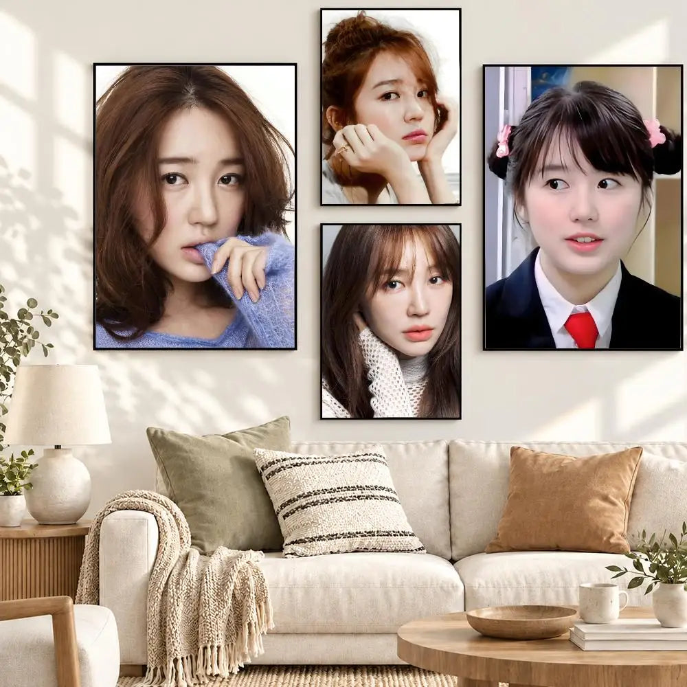 Yoon Eun Hye retro visual poster for home decor, K-culture merch by HSF Marketplace