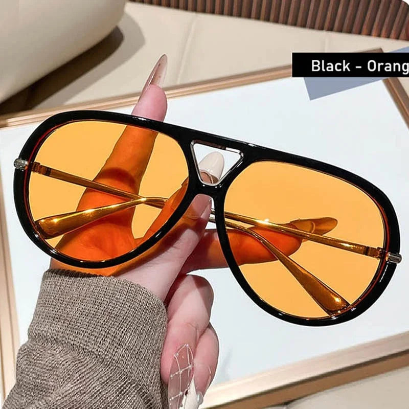Green leopard print oversized sunglasses for women with thick frames and pilot style, trendy summer fashion outdoor shades by HSF Marketplace.