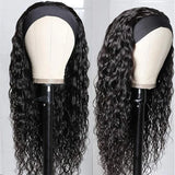 Water wave curly human hair headband wig, glueless half wig for women by HSF Marketplace