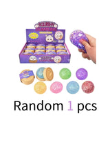 2026 new Decompression toy glitter colored bun shaped venting ball, dumping bun squeezing decompression ball