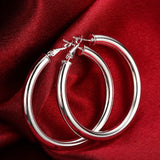 925 sterling silver hoop earrings for women by HSF Marketplace, trendy elegant jewelry pair
