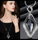 Long geometric crystal pendant necklace for women, featuring pearls and statement design, from HSF Marketplace jewelry collection.